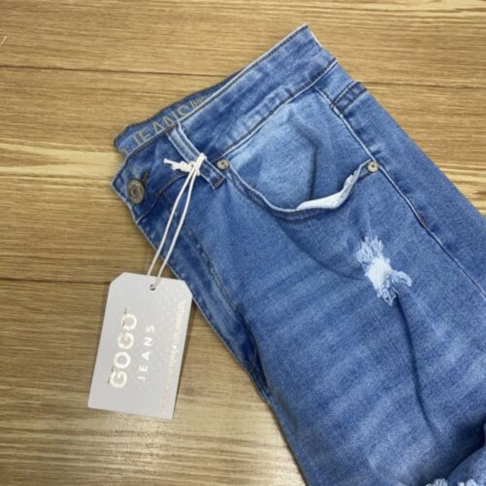 Womens Gogo Jean Skinny Jeans High Rise Distressed Denim Pants Size 14 - Picture 7 of 16